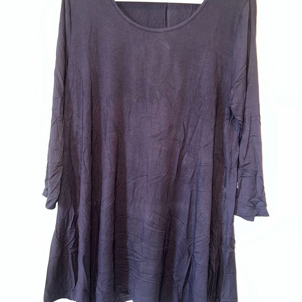 Women's Navy Scoop-Neck Swing Tunic